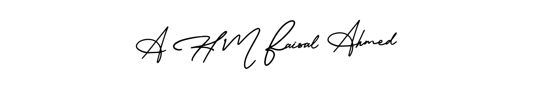 Also You can easily find your signature by using the search form. We will create A H M Faisal Ahmed name handwritten signature images for you free of cost using AmerikaSignatureDemo-Regular sign style. A H M Faisal Ahmed signature style 3 images and pictures png