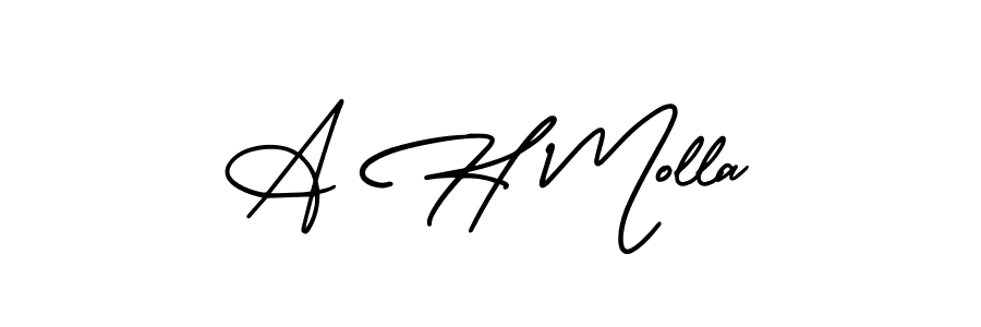 Also we have A H Molla name is the best signature style. Create professional handwritten signature collection using AmerikaSignatureDemo-Regular autograph style. A H Molla signature style 3 images and pictures png