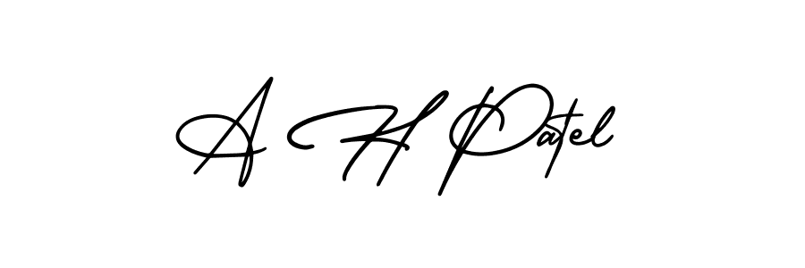 Make a beautiful signature design for name A H Patel. With this signature (AmerikaSignatureDemo-Regular) style, you can create a handwritten signature for free. A H Patel signature style 3 images and pictures png