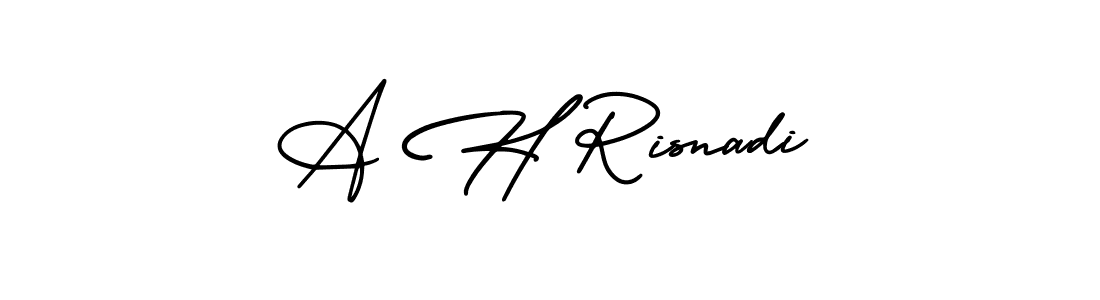Create a beautiful signature design for name A H Risnadi. With this signature (AmerikaSignatureDemo-Regular) fonts, you can make a handwritten signature for free. A H Risnadi signature style 3 images and pictures png