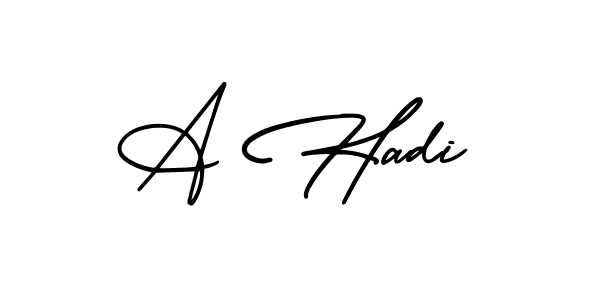 Use a signature maker to create a handwritten signature online. With this signature software, you can design (AmerikaSignatureDemo-Regular) your own signature for name A Hadi. A Hadi signature style 3 images and pictures png