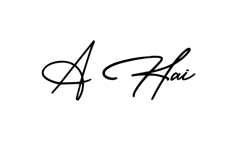 You should practise on your own different ways (AmerikaSignatureDemo-Regular) to write your name (A Hai) in signature. don't let someone else do it for you. A Hai signature style 3 images and pictures png