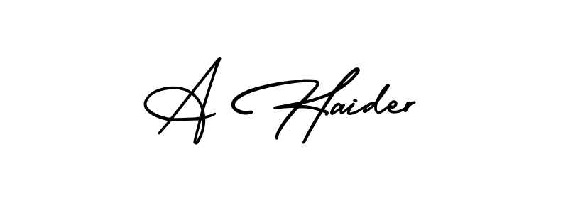 Make a beautiful signature design for name A Haider. With this signature (AmerikaSignatureDemo-Regular) style, you can create a handwritten signature for free. A Haider signature style 3 images and pictures png