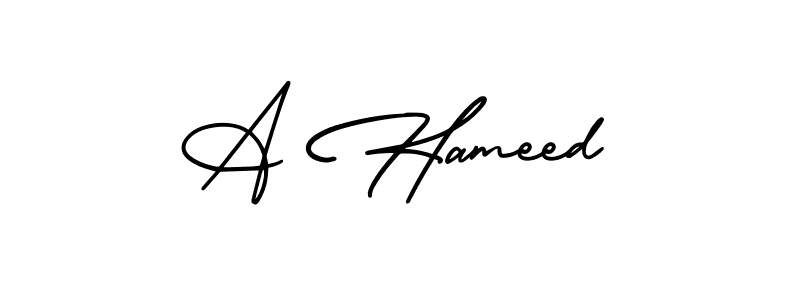 Design your own signature with our free online signature maker. With this signature software, you can create a handwritten (AmerikaSignatureDemo-Regular) signature for name A Hameed. A Hameed signature style 3 images and pictures png