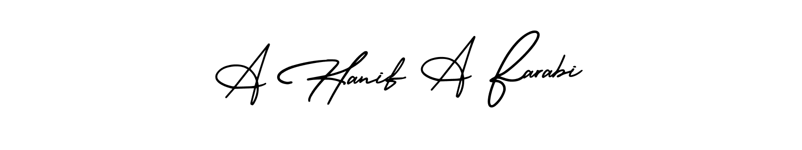 Design your own signature with our free online signature maker. With this signature software, you can create a handwritten (AmerikaSignatureDemo-Regular) signature for name A Hanif A Farabi. A Hanif A Farabi signature style 3 images and pictures png