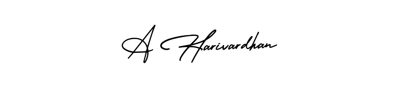 Make a beautiful signature design for name A Harivardhan. With this signature (AmerikaSignatureDemo-Regular) style, you can create a handwritten signature for free. A Harivardhan signature style 3 images and pictures png