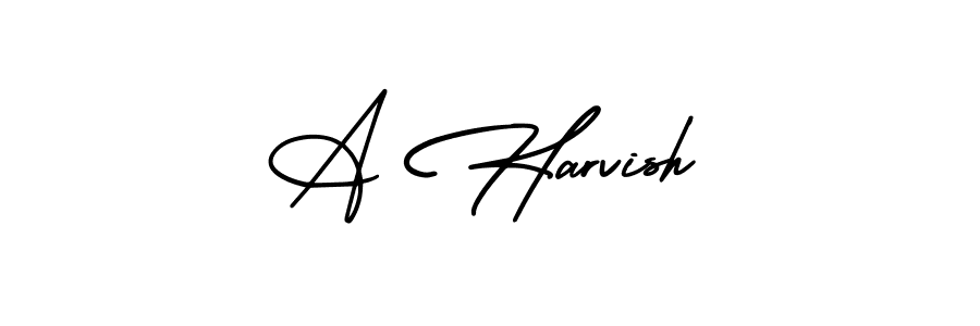 Make a beautiful signature design for name A Harvish. With this signature (AmerikaSignatureDemo-Regular) style, you can create a handwritten signature for free. A Harvish signature style 3 images and pictures png