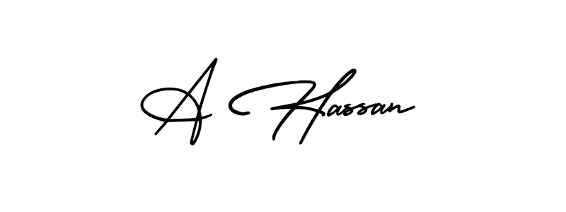 It looks lik you need a new signature style for name A Hassan. Design unique handwritten (AmerikaSignatureDemo-Regular) signature with our free signature maker in just a few clicks. A Hassan signature style 3 images and pictures png