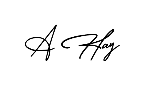 You should practise on your own different ways (AmerikaSignatureDemo-Regular) to write your name (A Hay) in signature. don't let someone else do it for you. A Hay signature style 3 images and pictures png