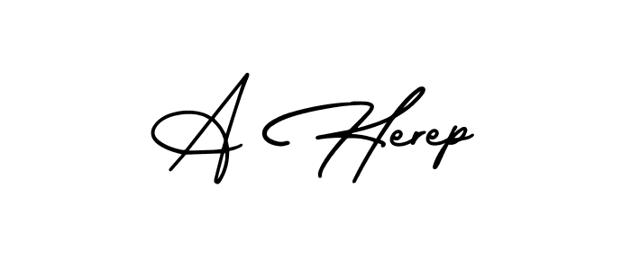 Use a signature maker to create a handwritten signature online. With this signature software, you can design (AmerikaSignatureDemo-Regular) your own signature for name A Herep. A Herep signature style 3 images and pictures png