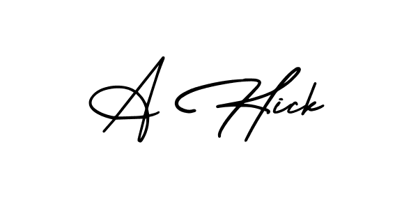 The best way (AmerikaSignatureDemo-Regular) to make a short signature is to pick only two or three words in your name. The name A Hick include a total of six letters. For converting this name. A Hick signature style 3 images and pictures png