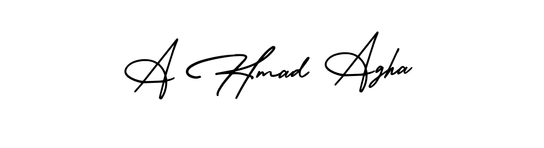 Also You can easily find your signature by using the search form. We will create A Hmad Agha name handwritten signature images for you free of cost using AmerikaSignatureDemo-Regular sign style. A Hmad Agha signature style 3 images and pictures png