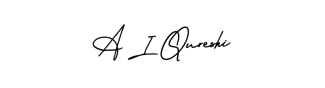The best way (AmerikaSignatureDemo-Regular) to make a short signature is to pick only two or three words in your name. The name A I Qureshi include a total of six letters. For converting this name. A I Qureshi signature style 3 images and pictures png