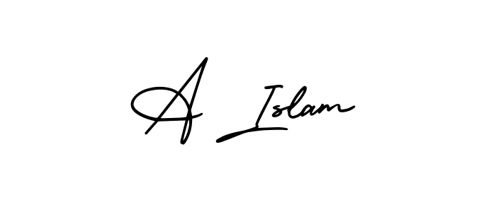 How to make A Islam signature? AmerikaSignatureDemo-Regular is a professional autograph style. Create handwritten signature for A Islam name. A Islam signature style 3 images and pictures png