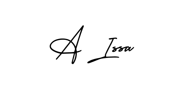 How to make A Issa name signature. Use AmerikaSignatureDemo-Regular style for creating short signs online. This is the latest handwritten sign. A Issa signature style 3 images and pictures png
