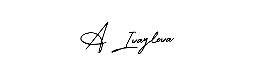 You should practise on your own different ways (AmerikaSignatureDemo-Regular) to write your name (A Ivaylova) in signature. don't let someone else do it for you. A Ivaylova signature style 3 images and pictures png