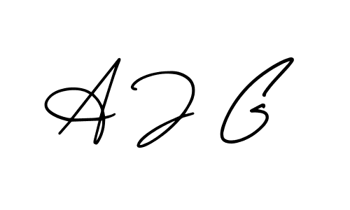 The best way (AmerikaSignatureDemo-Regular) to make a short signature is to pick only two or three words in your name. The name A J G include a total of six letters. For converting this name. A J G signature style 3 images and pictures png