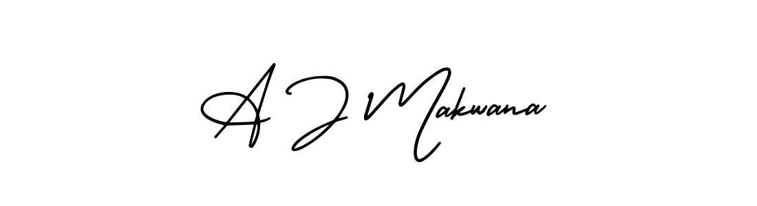 You should practise on your own different ways (AmerikaSignatureDemo-Regular) to write your name (A J Makwana) in signature. don't let someone else do it for you. A J Makwana signature style 3 images and pictures png