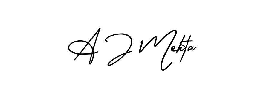 Create a beautiful signature design for name A J Mehta. With this signature (AmerikaSignatureDemo-Regular) fonts, you can make a handwritten signature for free. A J Mehta signature style 3 images and pictures png