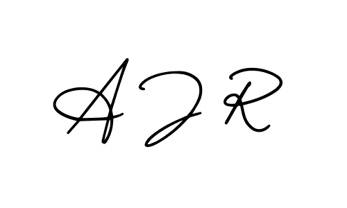 You should practise on your own different ways (AmerikaSignatureDemo-Regular) to write your name (A J R) in signature. don't let someone else do it for you. A J R signature style 3 images and pictures png