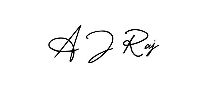 Design your own signature with our free online signature maker. With this signature software, you can create a handwritten (AmerikaSignatureDemo-Regular) signature for name A J Raj. A J Raj signature style 3 images and pictures png