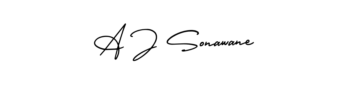 Similarly AmerikaSignatureDemo-Regular is the best handwritten signature design. Signature creator online .You can use it as an online autograph creator for name A J Sonawane. A J Sonawane signature style 3 images and pictures png