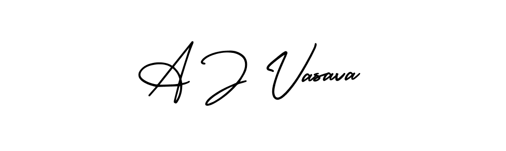 The best way (AmerikaSignatureDemo-Regular) to make a short signature is to pick only two or three words in your name. The name A J Vasava include a total of six letters. For converting this name. A J Vasava signature style 3 images and pictures png