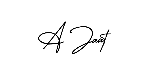 Make a beautiful signature design for name A Jaat. With this signature (AmerikaSignatureDemo-Regular) style, you can create a handwritten signature for free. A Jaat signature style 3 images and pictures png