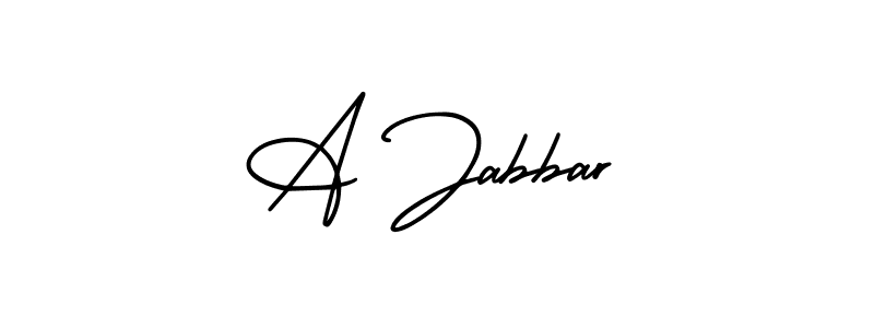 The best way (AmerikaSignatureDemo-Regular) to make a short signature is to pick only two or three words in your name. The name A Jabbar include a total of six letters. For converting this name. A Jabbar signature style 3 images and pictures png