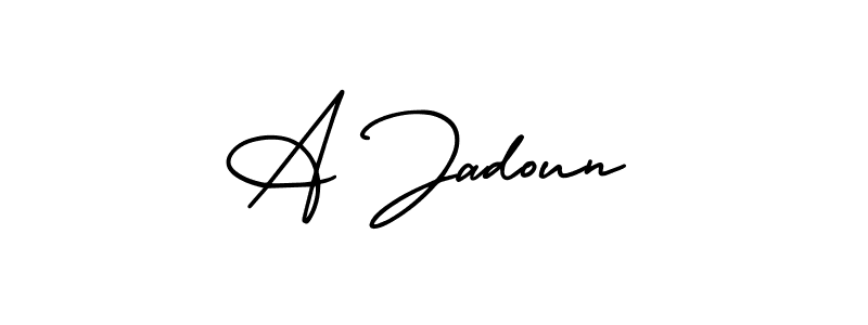 You should practise on your own different ways (AmerikaSignatureDemo-Regular) to write your name (A Jadoun) in signature. don't let someone else do it for you. A Jadoun signature style 3 images and pictures png