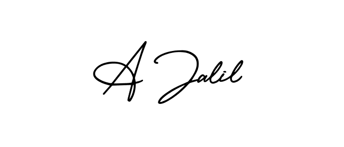 Design your own signature with our free online signature maker. With this signature software, you can create a handwritten (AmerikaSignatureDemo-Regular) signature for name A Jalil. A Jalil signature style 3 images and pictures png