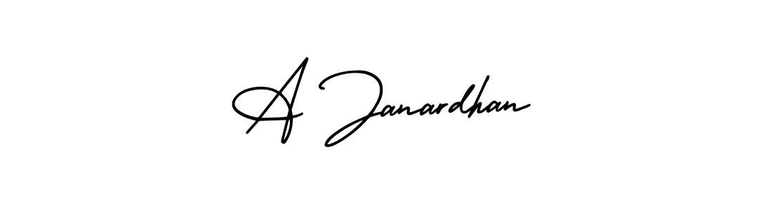 The best way (AmerikaSignatureDemo-Regular) to make a short signature is to pick only two or three words in your name. The name A Janardhan include a total of six letters. For converting this name. A Janardhan signature style 3 images and pictures png