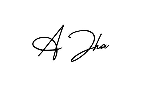 Make a beautiful signature design for name A Jha. With this signature (AmerikaSignatureDemo-Regular) style, you can create a handwritten signature for free. A Jha signature style 3 images and pictures png