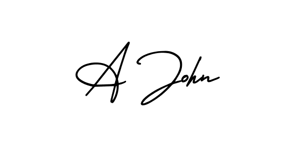 Create a beautiful signature design for name A John. With this signature (AmerikaSignatureDemo-Regular) fonts, you can make a handwritten signature for free. A John signature style 3 images and pictures png