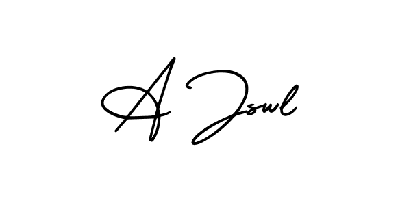 Similarly AmerikaSignatureDemo-Regular is the best handwritten signature design. Signature creator online .You can use it as an online autograph creator for name A Jswl. A Jswl signature style 3 images and pictures png