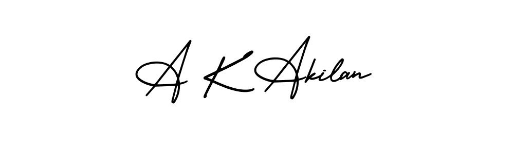 It looks lik you need a new signature style for name A K Akilan. Design unique handwritten (AmerikaSignatureDemo-Regular) signature with our free signature maker in just a few clicks. A K Akilan signature style 3 images and pictures png