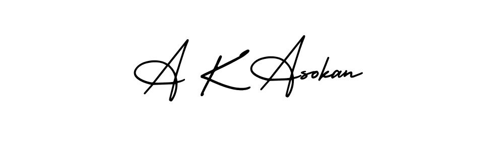 AmerikaSignatureDemo-Regular is a professional signature style that is perfect for those who want to add a touch of class to their signature. It is also a great choice for those who want to make their signature more unique. Get A K Asokan name to fancy signature for free. A K Asokan signature style 3 images and pictures png