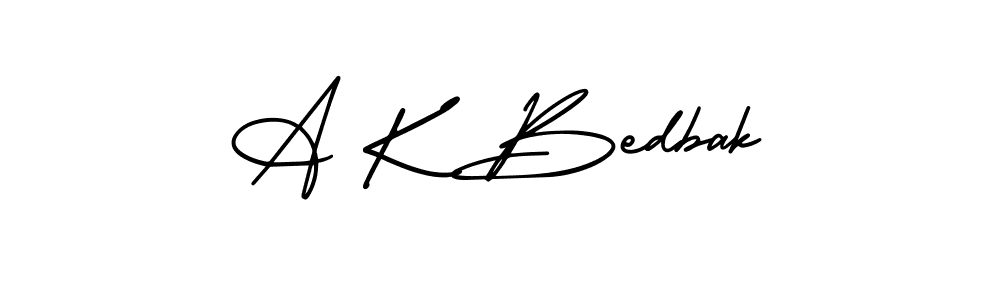 This is the best signature style for the A K Bedbak name. Also you like these signature font (AmerikaSignatureDemo-Regular). Mix name signature. A K Bedbak signature style 3 images and pictures png