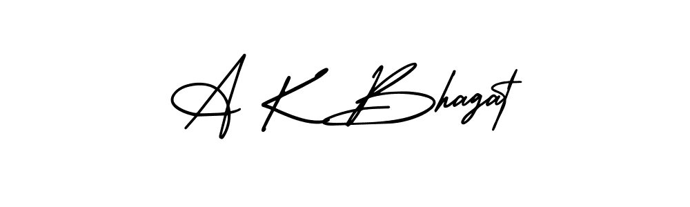 Use a signature maker to create a handwritten signature online. With this signature software, you can design (AmerikaSignatureDemo-Regular) your own signature for name A K Bhagat. A K Bhagat signature style 3 images and pictures png