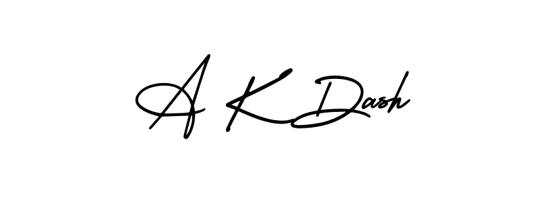 You should practise on your own different ways (AmerikaSignatureDemo-Regular) to write your name (A K Dash) in signature. don't let someone else do it for you. A K Dash signature style 3 images and pictures png