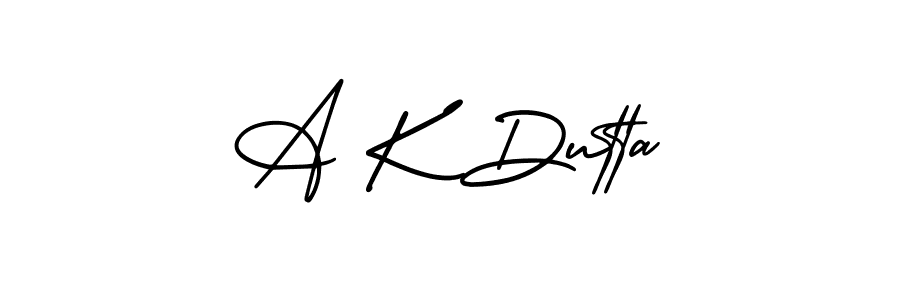 Use a signature maker to create a handwritten signature online. With this signature software, you can design (AmerikaSignatureDemo-Regular) your own signature for name A K Dutta. A K Dutta signature style 3 images and pictures png