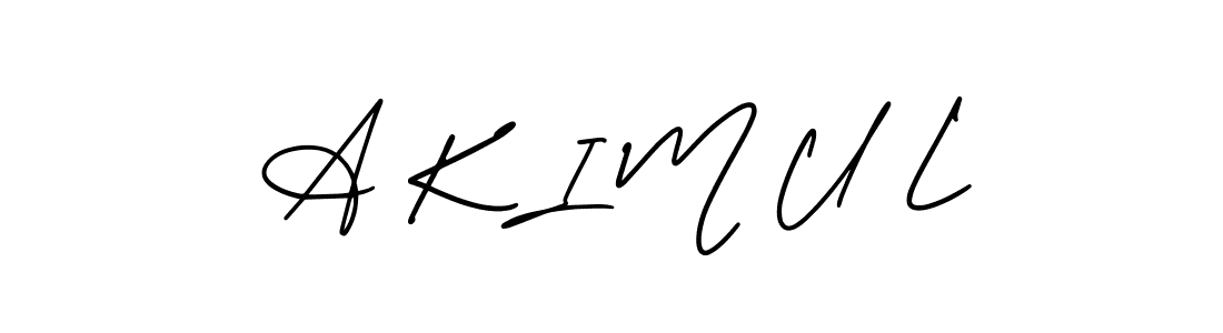 A K I M U L stylish signature style. Best Handwritten Sign (AmerikaSignatureDemo-Regular) for my name. Handwritten Signature Collection Ideas for my name A K I M U L. A K I M U L signature style 3 images and pictures png