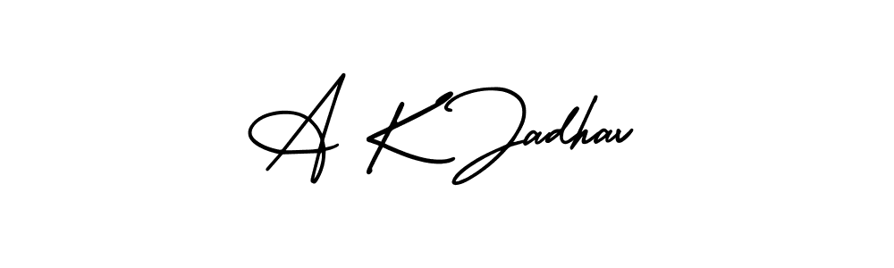 Create a beautiful signature design for name A K Jadhav. With this signature (AmerikaSignatureDemo-Regular) fonts, you can make a handwritten signature for free. A K Jadhav signature style 3 images and pictures png