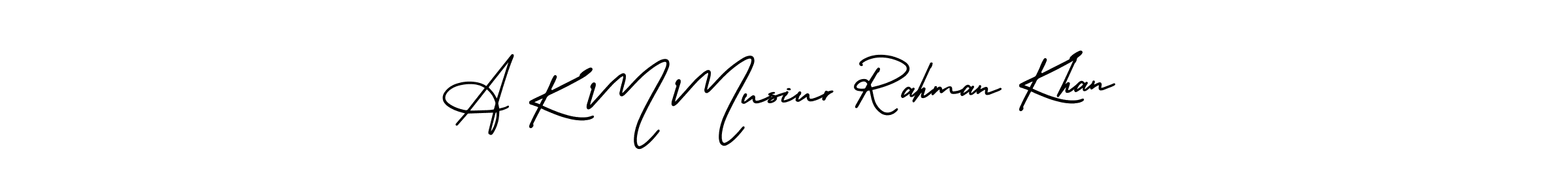 A K M Musiur Rahman Khan stylish signature style. Best Handwritten Sign (AmerikaSignatureDemo-Regular) for my name. Handwritten Signature Collection Ideas for my name A K M Musiur Rahman Khan. A K M Musiur Rahman Khan signature style 3 images and pictures png