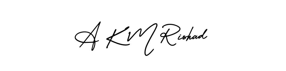 A K M Rishad stylish signature style. Best Handwritten Sign (AmerikaSignatureDemo-Regular) for my name. Handwritten Signature Collection Ideas for my name A K M Rishad. A K M Rishad signature style 3 images and pictures png