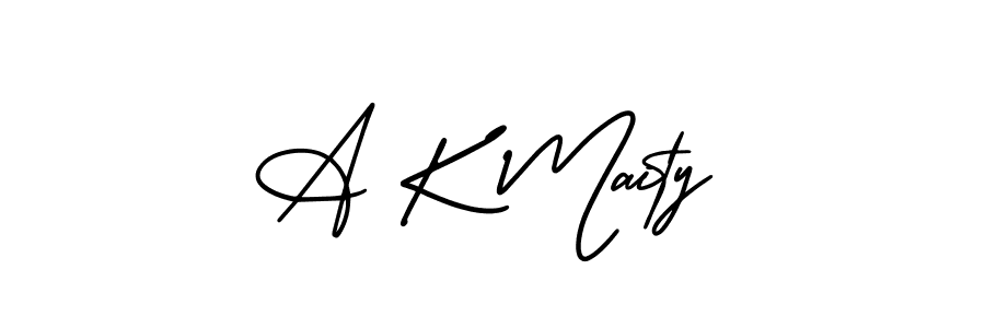 Make a beautiful signature design for name A K Maity. With this signature (AmerikaSignatureDemo-Regular) style, you can create a handwritten signature for free. A K Maity signature style 3 images and pictures png