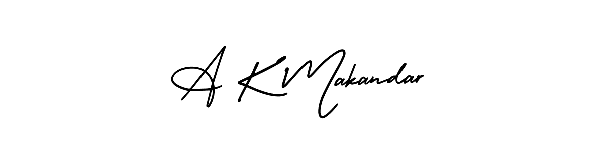 The best way (AmerikaSignatureDemo-Regular) to make a short signature is to pick only two or three words in your name. The name A K Makandar include a total of six letters. For converting this name. A K Makandar signature style 3 images and pictures png