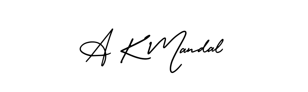 Use a signature maker to create a handwritten signature online. With this signature software, you can design (AmerikaSignatureDemo-Regular) your own signature for name A K Mandal. A K Mandal signature style 3 images and pictures png