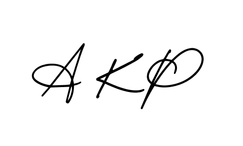 Create a beautiful signature design for name A K P. With this signature (AmerikaSignatureDemo-Regular) fonts, you can make a handwritten signature for free. A K P signature style 3 images and pictures png