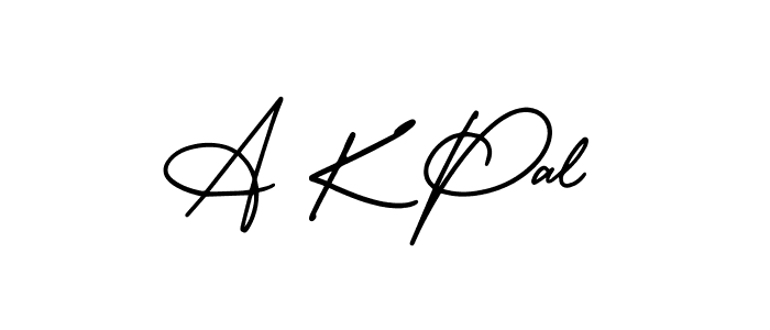 Make a beautiful signature design for name A K Pal. With this signature (AmerikaSignatureDemo-Regular) style, you can create a handwritten signature for free. A K Pal signature style 3 images and pictures png